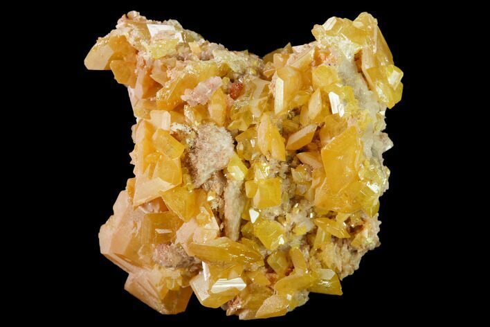 Orange Wulfenite Crystal Cluster - La Morita Mine, Mexico #170305